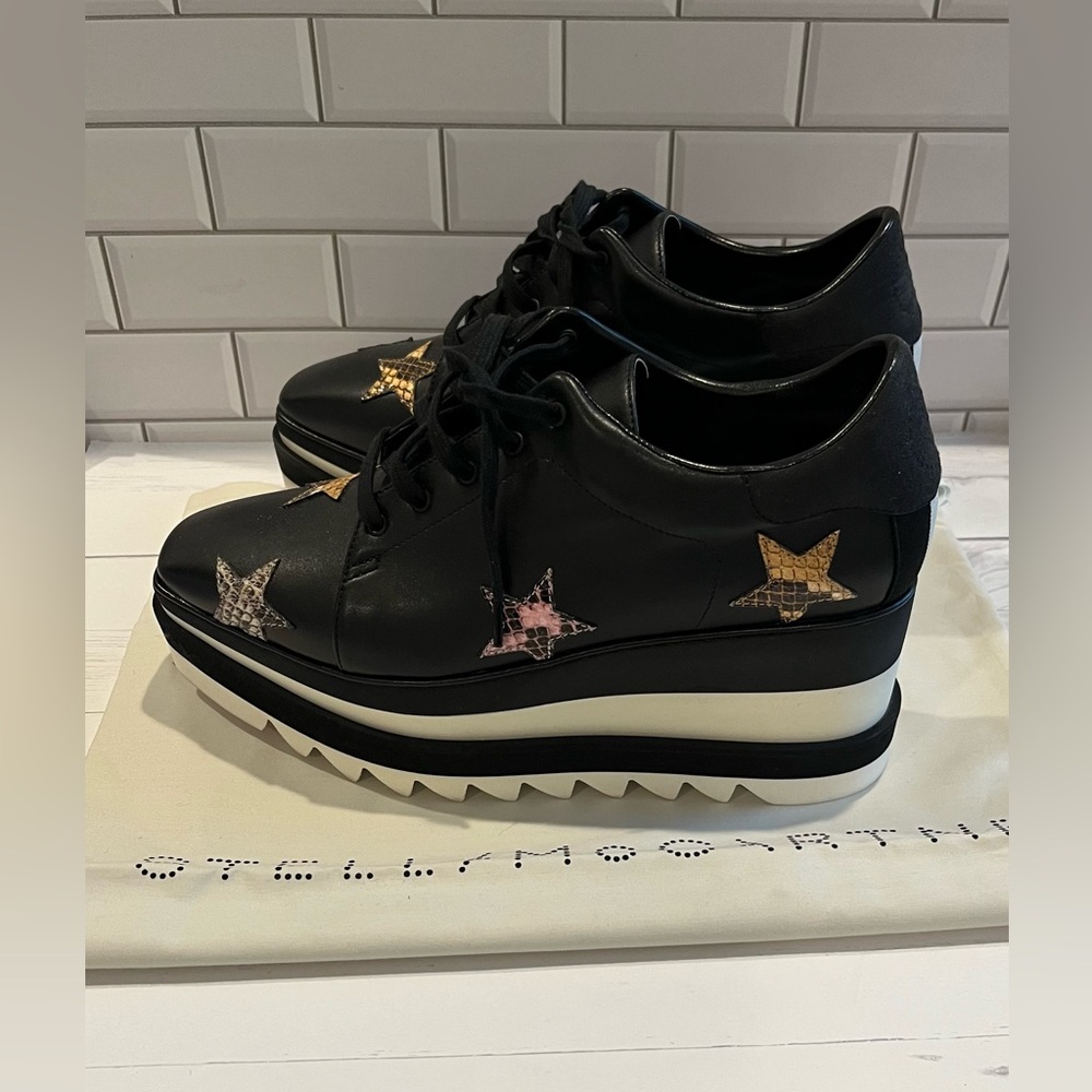 Stella McCartney Size:38  Elyse Star Women Platforms Sneakers Black